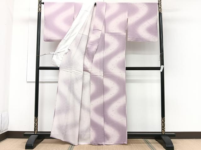 平和屋着物＊夏物　小紋　変わり絽　流水蜻蛉　暈し染め　正絹　逸品　CABH5553xi