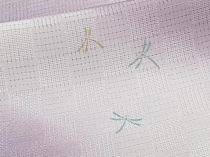 平和屋着物＊夏物　小紋　変わり絽　流水蜻蛉　暈し染め　正絹　逸品　CABH5553xi