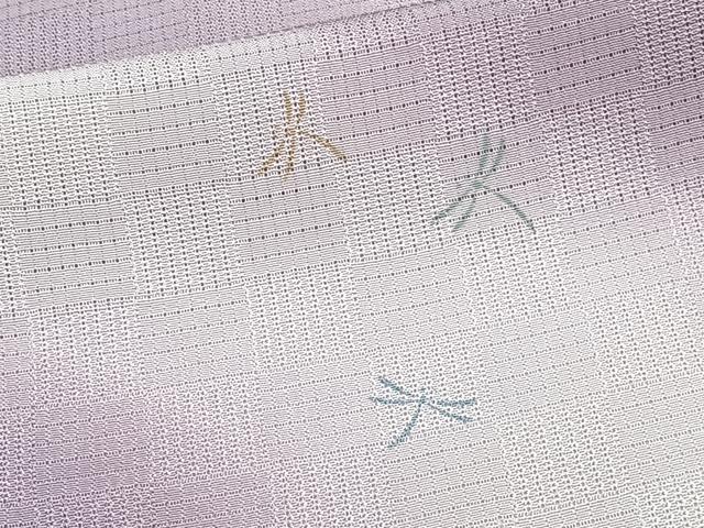 平和屋着物＊夏物　小紋　変わり絽　流水蜻蛉　暈し染め　正絹　逸品　CABH5553xi