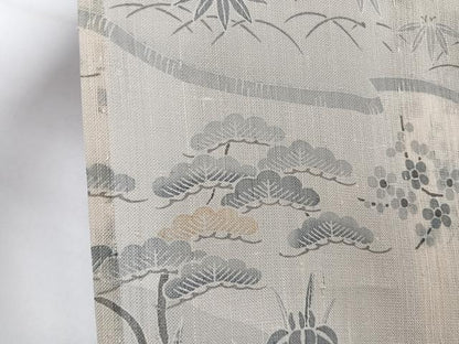 平和屋着物＊夏物　訪問着　紗紬　風景文　松竹梅　正絹　逸品　CABH5555xi