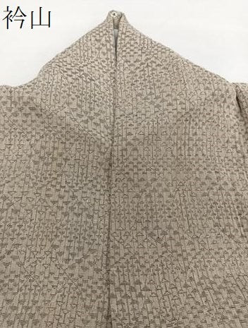 平和屋着物＊夏物　上布　幾何学文様　麻　逸品　CABH5556xi