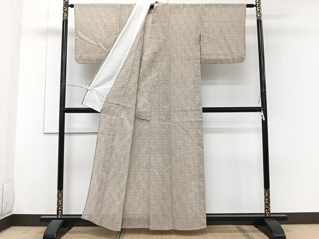平和屋着物＊夏物　上布　幾何学文様　麻　逸品　CABH5556xi