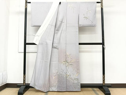 平和屋着物＊夏物　訪問着　絽　草木文　暈し染め　金彩　正絹　逸品　CABH5558xi