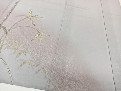 平和屋着物＊夏物　訪問着　絽　草木文　暈し染め　金彩　正絹　逸品　CABH5558xi