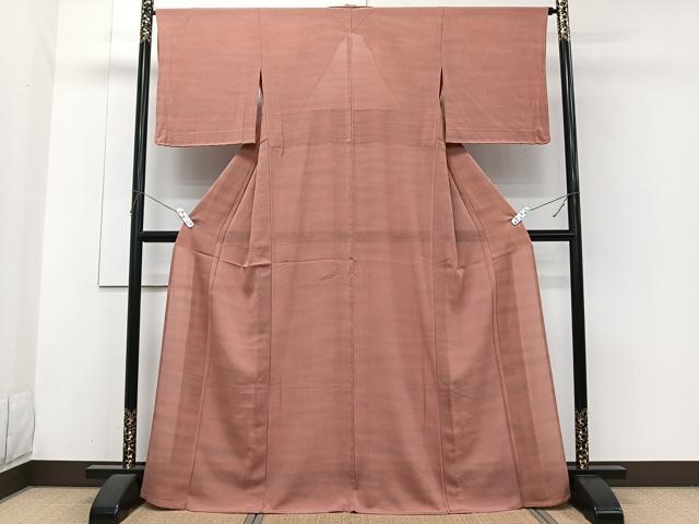 平和屋着物＊夏物　小紋　染色家　岸上純平　絽ちりめん　霞文　正絹　逸品　CABH5559xi