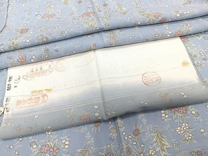平和屋着物＊夏物　小紋　絽　草花文　反端付き　正絹　逸品　CABH5566xi