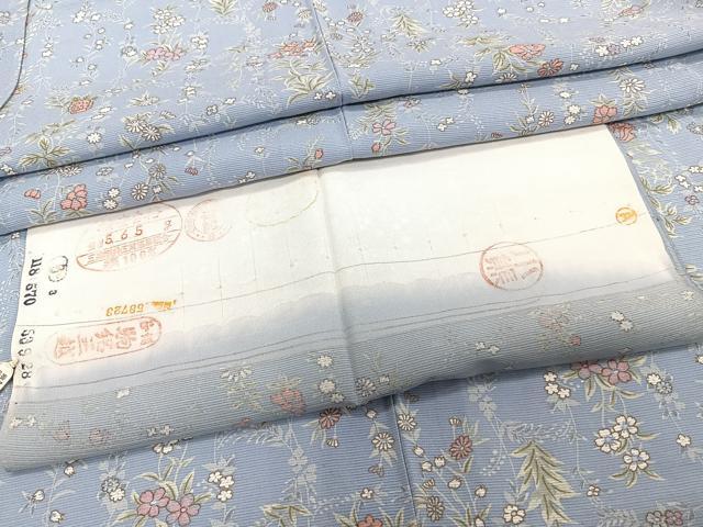 平和屋着物＊夏物　小紋　絽　草花文　反端付き　正絹　逸品　CABH5566xi