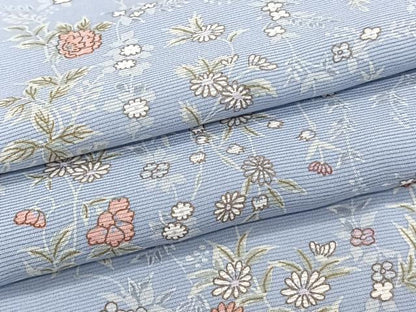 平和屋着物＊夏物　小紋　絽　草花文　反端付き　正絹　逸品　CABH5566xi