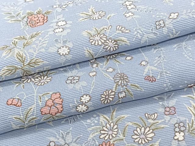 平和屋着物＊夏物　小紋　絽　草花文　反端付き　正絹　逸品　CABH5566xi