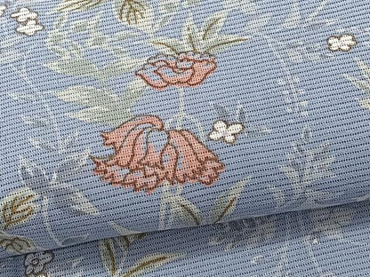 平和屋着物＊夏物　小紋　絽　草花文　反端付き　正絹　逸品　CABH5566xi