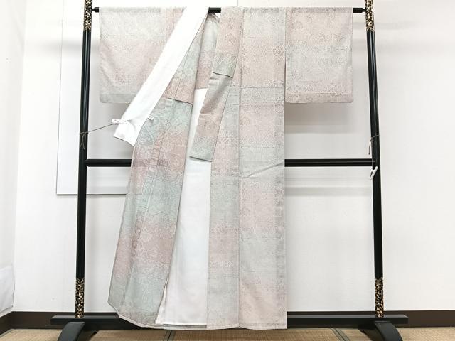 平和屋着物＊夏物　小紋　紗　花唐草文　正絹　逸品　CABH5567xi