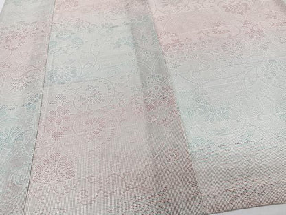 平和屋着物＊夏物　小紋　紗　花唐草文　正絹　逸品　CABH5567xi