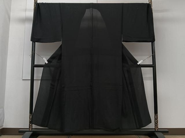 平和屋着物＊夏物　男性　色無地　絽　黒衣　黒色　高島屋扱い　正絹　逸品　CABH5571xi