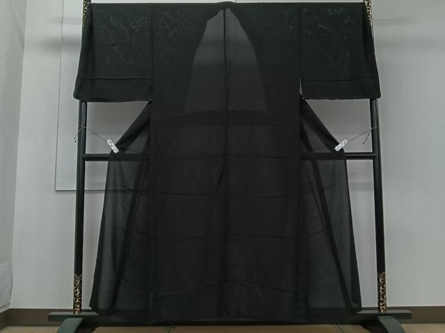 平和屋着物＊夏物　男性　色無地　絽　黒衣　黒色　正絹　逸品　未使用　CABH5572xi