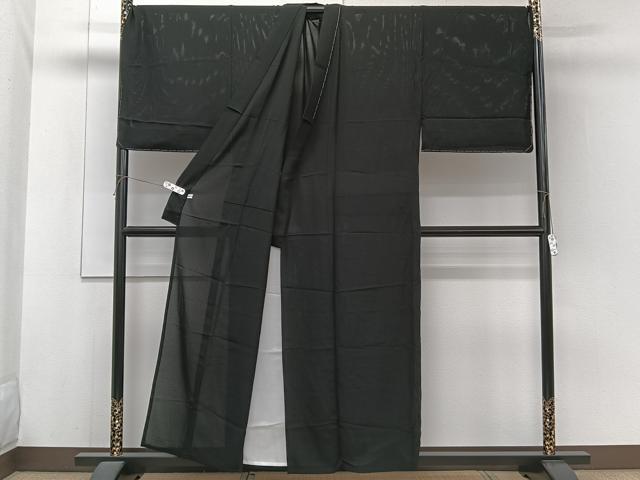 平和屋着物＊夏物　男性　色無地　絽　黒衣　黒色　正絹　逸品　未使用　CABH5572xi