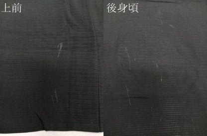 平和屋着物＊夏物　男性　色無地　絽　黒衣　黒色　高島屋扱い　正絹　逸品　CABH5577xi