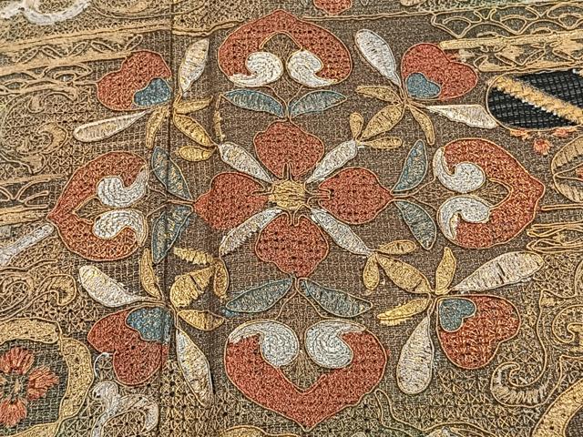 平和屋着物＊夏物　黒留袖　絽　刺繍　吉祥花文　正絹　逸品　CABH5578xi