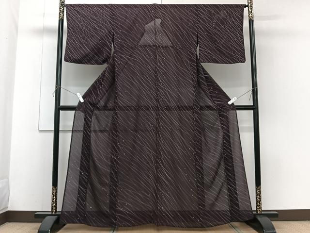 平和屋着物＊夏物　小紋　絽　幾何学文　正絹　逸品　CABH5580xi