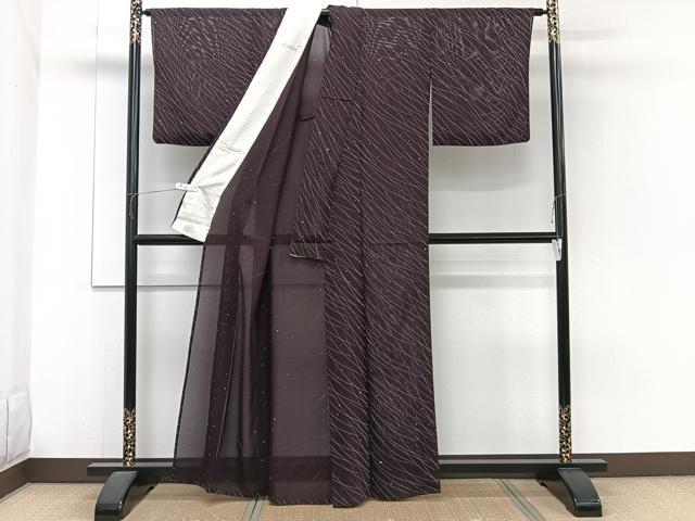 平和屋着物＊夏物　小紋　絽　幾何学文　正絹　逸品　CABH5580xi