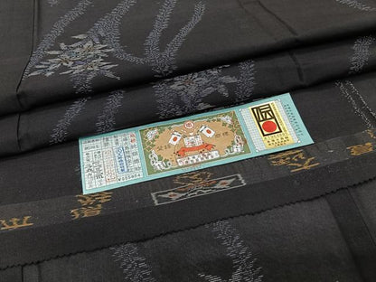 平和屋着物＊夏物　本場大島紬　夏大島　枝松花文　久野織物謹製　証紙付き　正絹　逸品　CABH5583xi