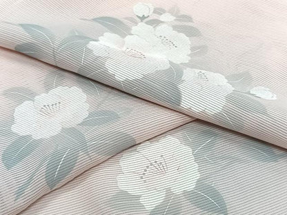 平和屋着物＊夏物　小紋　絽　草花文　正絹　逸品　CABH5585xi