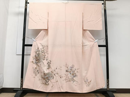 平和屋着物■色留訪問着　御所車松竹梅花文　金銀彩　正絹　逸品　CABH5587xi