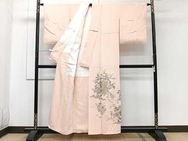 平和屋着物■色留訪問着　御所車松竹梅花文　金銀彩　正絹　逸品　CABH5587xi