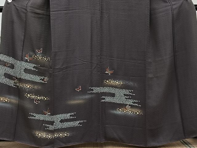 平和屋着物■訪問着　絞り　刺繍　絵霞舞蝶文　金彩　鈴乃屋扱い　正絹　逸品　CABH5591xi