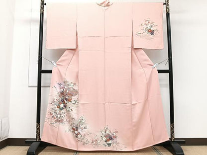 平和屋着物■訪問着　地紙草花文　暈し染め　正絹　逸品　CABH5599xi