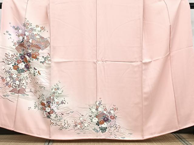 平和屋着物■訪問着　地紙草花文　暈し染め　正絹　逸品　CABH5599xi