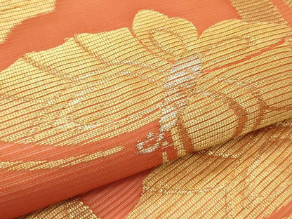 平和屋着物＊夏物　九寸名古屋帯　立涌舞蝶文　金銀糸　正絹　逸品　CABH5602rv