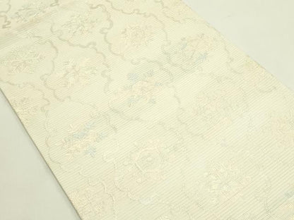 平和屋着物＊夏物　西陣　川島織物　九寸名古屋帯　雪の結晶　銀糸　正絹　逸品　CABH5605rv