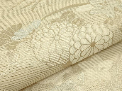 平和屋着物＊夏物 六通柄袋帯 秋草文 銀糸 正絹 逸品 未使用 CABH5607rv