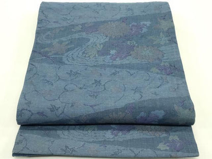 平和屋着物＊夏物 六通柄袋帯 流水菊楓文 正絹 逸品 CABH5608rv