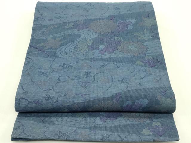 平和屋着物＊夏物 六通柄袋帯 流水菊楓文 正絹 逸品 CABH5608rv