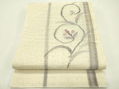 平和屋着物＊夏物 太鼓柄袋帯 櫛織 草花間道 金銀糸 正絹 逸品 未使用 CABH5609rv