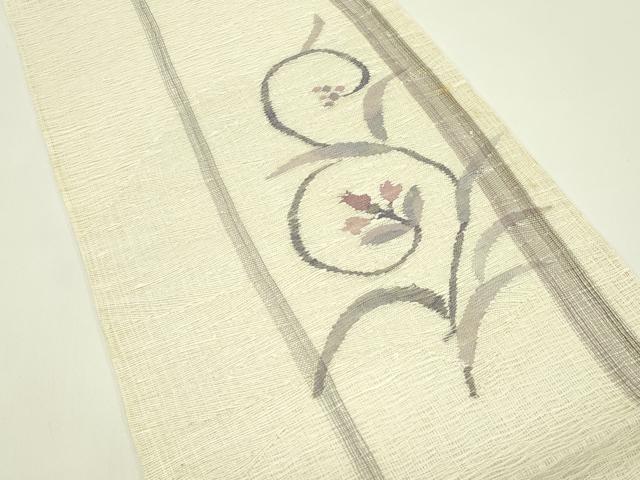 平和屋着物＊夏物 太鼓柄袋帯 櫛織 草花間道 金銀糸 正絹 逸品 未使用 CABH5609rv