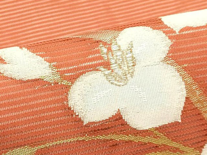 平和屋着物＊夏物　九寸名古屋帯　杜若　金銀糸　正絹　逸品　未使用　CABH5613rv