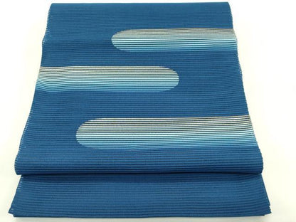 平和屋着物＊夏物　八寸名古屋帯　絽綴れ　エ霞文　金糸　正絹　逸品　CABH5616rv