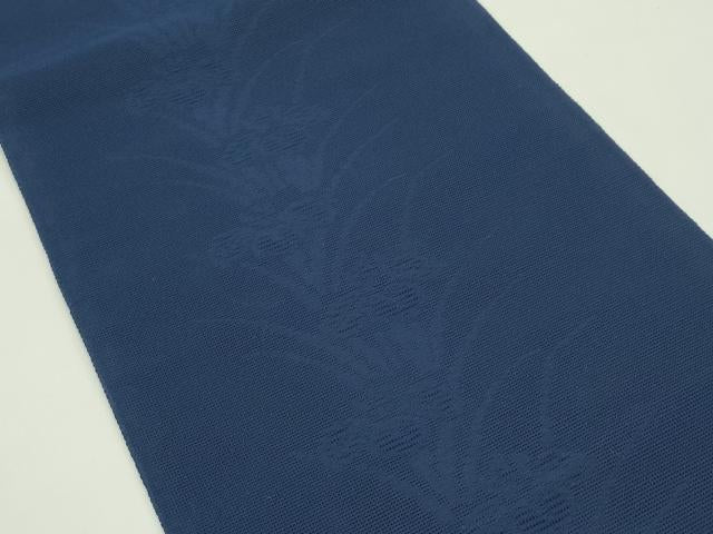 平和屋着物＊夏物　八寸名古屋帯　杜若　青褐色　CABH5619rv