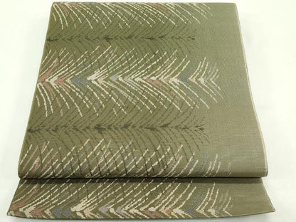 平和屋着物＊夏物　八寸名古屋帯　草木文　正絹　逸品　CABH5620rv