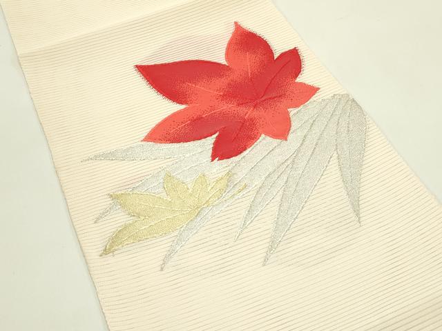 平和屋着物＊夏物　八寸名古屋帯　絽綴れ　楓　金銀糸　未使用　CABH5630rv