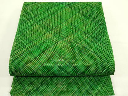 平和屋着物＊夏物　八寸名古屋帯　網目文様　正絹　逸品　CABH5634rv