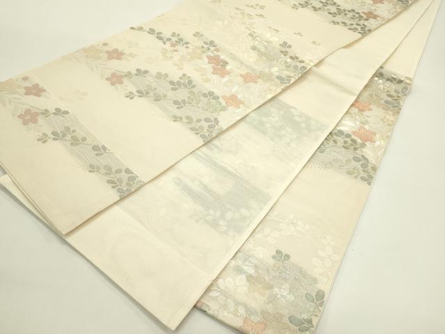 平和屋着物＊夏物 六通柄袋帯 萩 桔梗 金銀糸 正絹 逸品 未使用 CABH5641rv