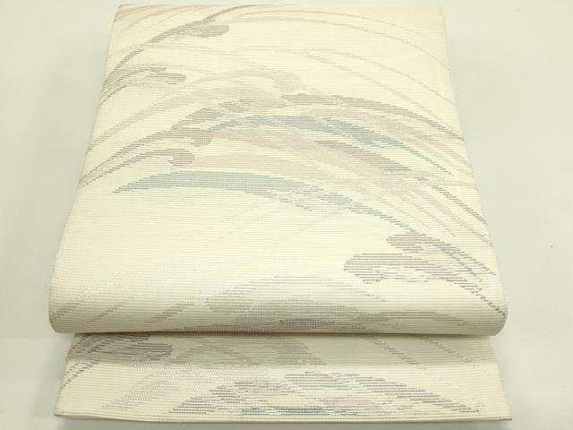 平和屋着物＊夏物 六通柄袋帯 立波文 銀糸 正絹 逸品 未使用 CABH5642rv