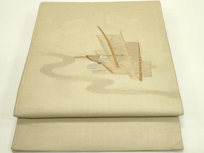 平和屋着物＊夏物　九寸開き名古屋帯　トンボ　金糸　正絹　逸品　CABH5649rv