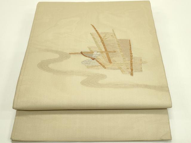 平和屋着物＊夏物　九寸開き名古屋帯　トンボ　金糸　正絹　逸品　CABH5649rv