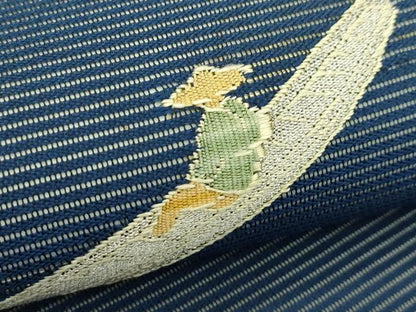 平和屋着物＊夏物　九寸開き名古屋帯　川下り　笹　銀糸　正絹　逸品　CABH5650rv