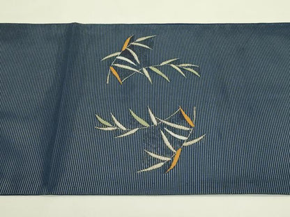 平和屋着物＊夏物　九寸開き名古屋帯　川下り　笹　銀糸　正絹　逸品　CABH5650rv