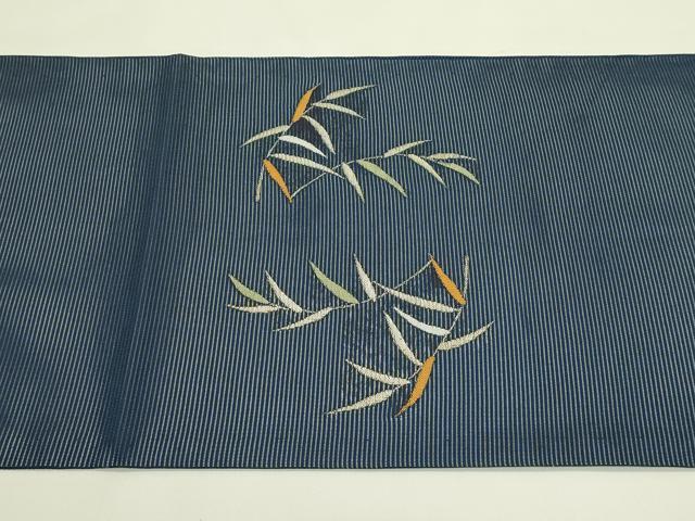平和屋着物＊夏物　九寸開き名古屋帯　川下り　笹　銀糸　正絹　逸品　CABH5650rv
